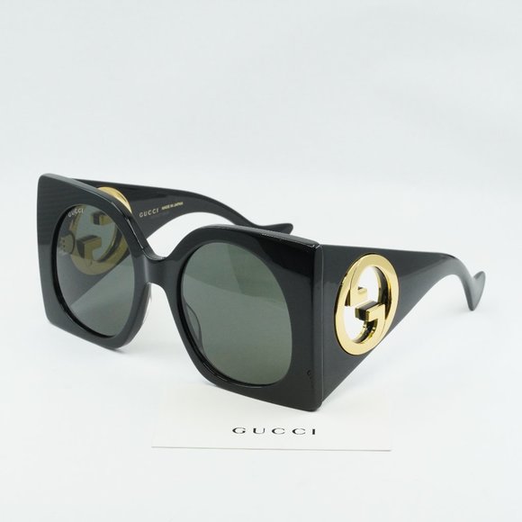 Gucci GG1254S 001 Square Sunglasses - Black/Grey - Picture 3 of 12